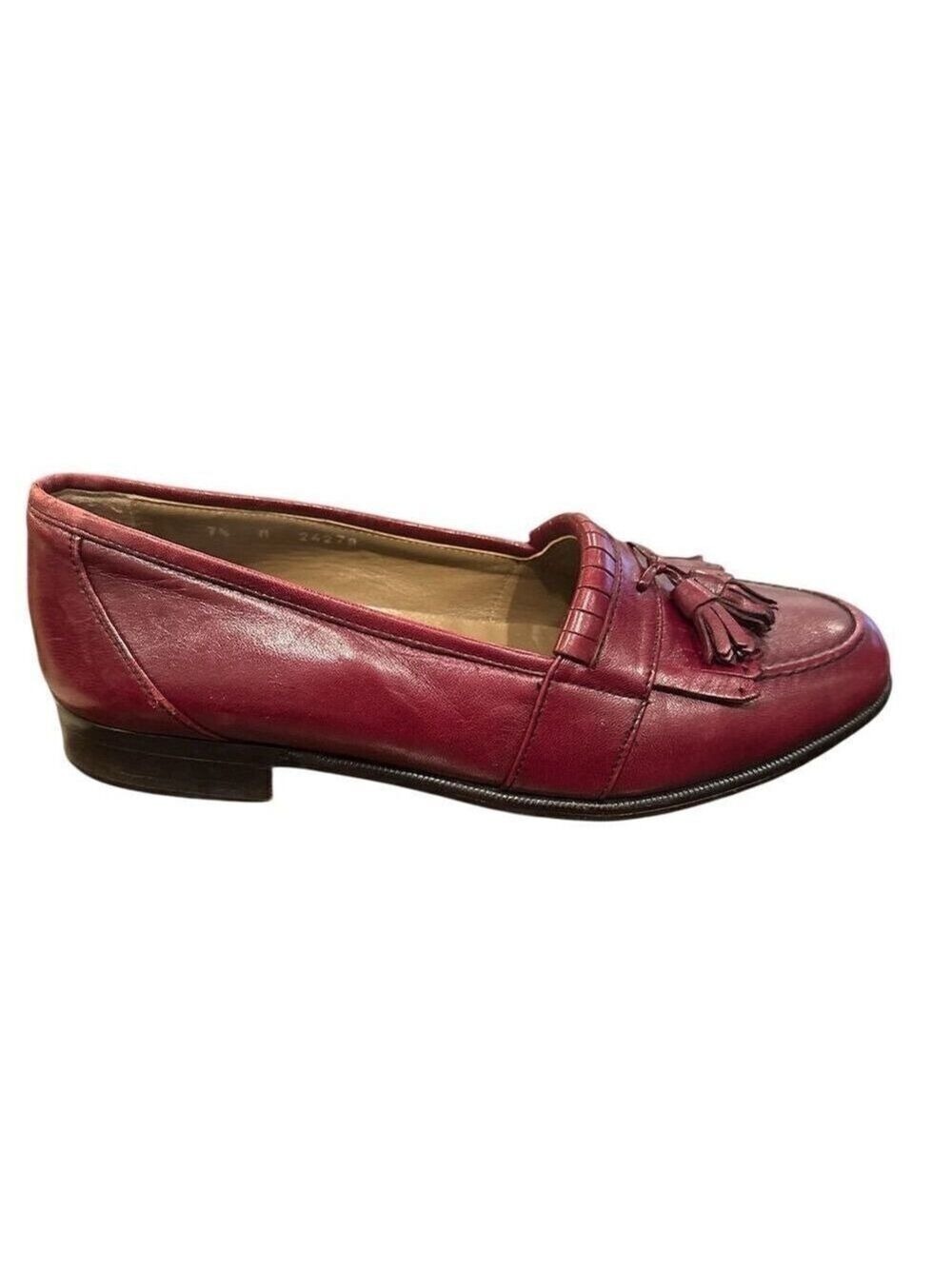 Bostonian Florentine  Women's Loafers Burgandy Tasseled Slip On Casual Size 7.5